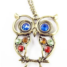 供应优质项链猫头鹰水钻水晶镂空饰品2011新款