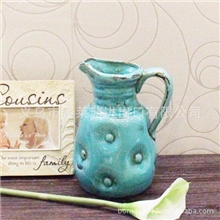 淘宝热卖地中海风格做旧冰裂纹单耳陶瓷花瓶花器家居装饰品摆件