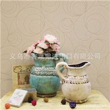 厂家直销地中海风格高档陶瓷裂纹带把水壶摆饰美式乡村