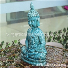 长期供应地中海做旧复古陶瓷佛像玄关摆件冰裂纹陶瓷欧美设计