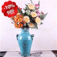 厂家直销做旧复古陶瓷陶瓷摆件冰裂纹陶瓷法式乡村W13038HQ