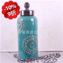 厂家直销做旧复古陶瓷陶瓷摆件冰裂纹陶瓷法式乡村W13035SE