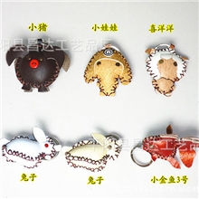 牛皮挂件手工真皮挂件汽车钥匙扣包包挂件手机挂件