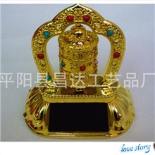 厂家车载新款太阳能转经筒/开光转经轮/汽车摆件/汽车饰品