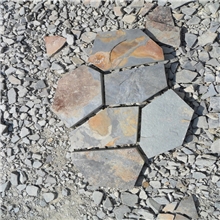 天然板岩文化石秀色碎拼3cm厚左右铺地面冰裂纹石材