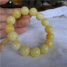 波兰蜜蜡手链鸡油黄珠手链黄琥珀精品首饰