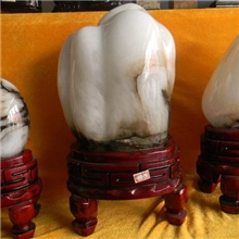 天然雪花玉泰山玉镇宅石保平安