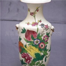 清代粉彩福寿纹铺首耳广口瓶传世古玩寓意吉祥的古瓷陈设品便宜