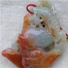 缅甸A货翡翠雕件马上封侯玉佩和田玉战国古玉