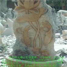 【推荐精品】石雕荷花鱼莲花鲤鱼喷泉风水球水景国务院津贴工艺师