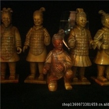 寿山石秦始皇兵马俑摆件