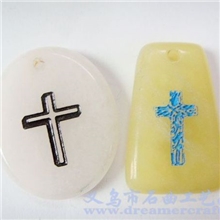 厂家供应批发石头饰品十字架时尚个性项链石头吊坠