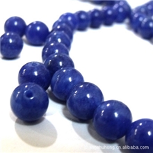 各种散珠diy手工饰品材料/天然合成染色青金散珠，打孔圆珠子批发