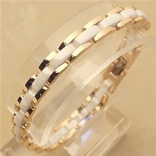 【销量TOP1】欧美经典陶瓷手链单排双排情侣款钛钢陶瓷手链批发