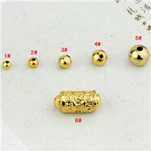 DIY饰品配件批发佛牌链手链项链散珠镀18k金圆珠不掉色