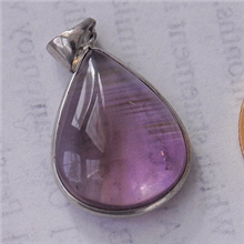 只赚人气打磨费都不够天然紫水晶吊坠925银水滴带塔纹