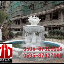 石雕喷泉花盆室内装饰喷泉汉白玉喷泉