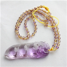 梦祥水晶饰品极品天然紫黄水晶吊坠紫黄晶节节高挂坠正品