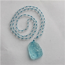 梦祥饰品天然海蓝宝佛挂件宝石吊坠保平安