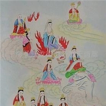 佛教画像上堂第三席下纯手工水陆画,24天尊(图)