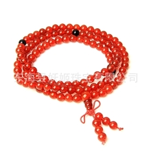 天然水晶批发天然红玛瑙108佛珠手链念珠