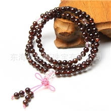 天然水晶批发天然酒红石榴石108佛珠念珠5mm