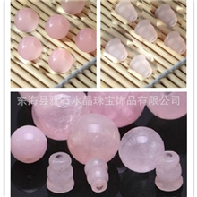 天然水晶DIY饰品配件材料批发粉晶三通佛塔佛珠念珠配件