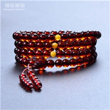 血珀佛珠手串血珀手串108颗佛珠血珀手串手链项链7.5-8.5mm