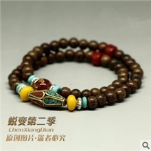 藏传蜕变越南天然沉香佛珠念珠手串木手链男女款6mm/8mm*52颗①