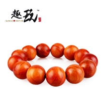 【趣玩】印尼顶极血龙木王佛珠手链手串颗颗透光血红凝神灵木