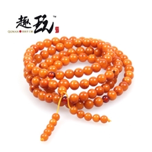 顶级天然琥珀老蜜蜡+血珀108颗佛珠手链手串念珠（定制）