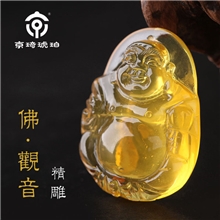 11.18大促纯天然琥珀蜜蜡观音佛像吊坠挂牌雕件TJ032厂家批发