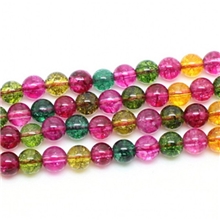 DIY碧玺散珠单珠爆花晶碧玺半成品串珠散珠子批发可做两条手链