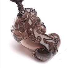 冰种天然黑曜石招财貔貅吊坠项链男女款招财辟邪送证书