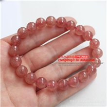 天然水晶正品天然草莓晶手链蔷薇晶手链爱情之石旺桃花6-12mm