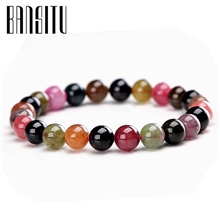 新到800条巴西纯天然碧玺手链女款6mm水晶手串批发假赔消保3000