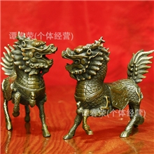 厂家批发铜制风水摆件工艺品饰品仿古麒麟家居摆饰送子辟邪招财