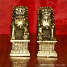 批发居家饰品风水摆件一对镇宅狮子辟邪招财居家金属工艺礼品