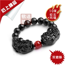 砭石鸿运当头双貔貅手链招财僻邪手链女士保健手链