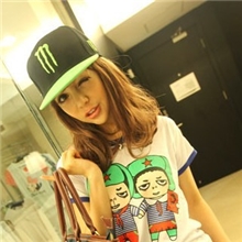 平檐帽嘻哈潮男女棒球帽hiphop街舞帽子bboy荧光色怪兽m鬼爪