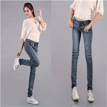 淘宝爆款高档黑色秋冬女装牛仔裤显瘦小脚裤批发一件代发货