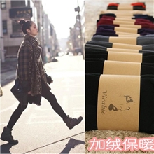 110919秋冬显瘦拉绒裤加厚九分裤打底裤连脚打底裤裤袜批发