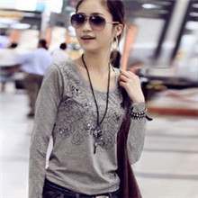 好货源2013夏装韩版时尚潮大码修身显瘦亮片体恤短袖T恤