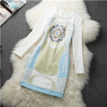 2013秋季新款欧美原单时尚印花修身连衣裙女装