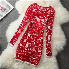 2013秋冬季新品欧美原单时尚毛衣长袖气质浮雕连衣裙女装批发