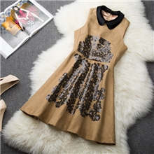 2013秋季新款欧美时尚亮片娃娃领背心裙连衣裙女装免费代理代发