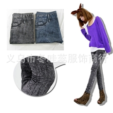 经典老款无缝雪花仿牛仔裤打底裤女九分不起球不褪色F013