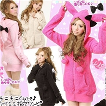 日本VIVI杂志款可爱兔子软绵绵卫衣外套绒衫