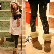 亮钻雪花紧铅笔裤牛仔裤