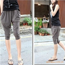 高弹力冰滑韩版显瘦萝卜裤显瘦哈伦七分裤